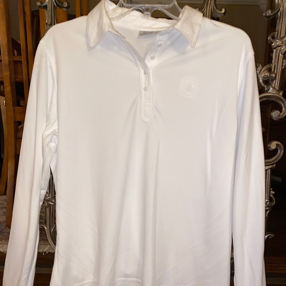 Tail white long sleeve polo